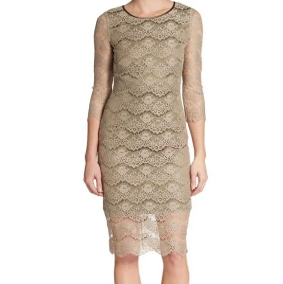 erin erin fetherston lace dress NWT ERIN Fetherston Lace 3/4 Sleeve Dress, Ruby Red Ling lace flirty  valentine 0